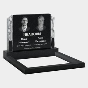 Памятник на могилу (11-368) «Двойная прямоугольная стела с коркой» 11-368
