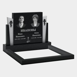 Памятник на могилу (11-369) «Многогранник с боковыми крестами и скошенными вставками» 11-369