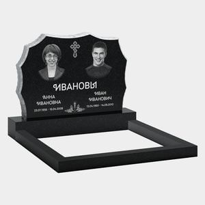 Памятник на могилу (11-371) «Двойная волнообразная стела с крестом» 11-371