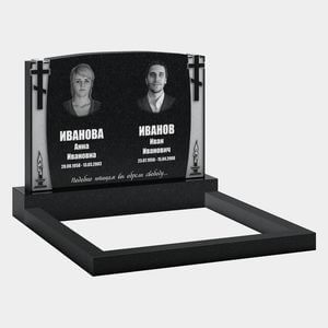 Памятник на могилу (11-377) «Двойная стела с огнем свечей и крестами» 11-377