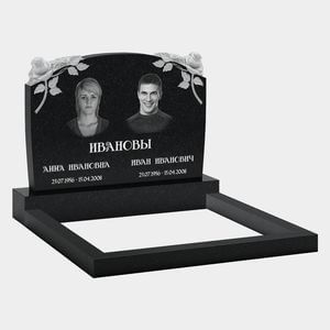 Памятник на могилу (11-382) «Полукруглая трапеция с розами» 11-382