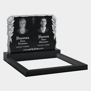 Памятник на могилу (11-384) «Необработанный камень с коркой и рельефными ветвями» 11-384