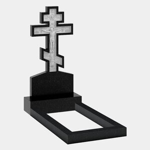 Резной памятник (12-170) «Православный крест с рельефным изображением» 12-170