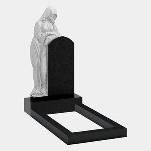Резной памятник (12-220) «Скульптурная скорбящая мать у стелы» 12-220