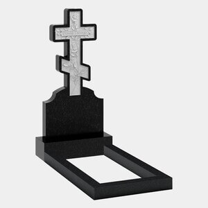 Резной памятник (12-257) «Православный крест на фигурном основании с обрамлением» 12-257