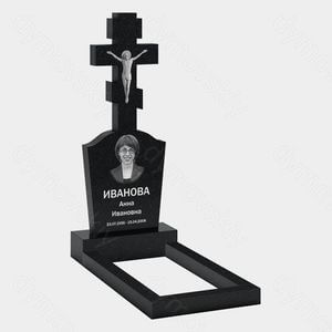 Памятник с крестом (15-106) «Православный крест с распятием на вертикальной стеле»