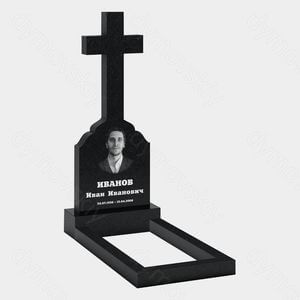 Памятник с крестом (15-125) «Вертикальная стела с высоким крестом для мужчины»