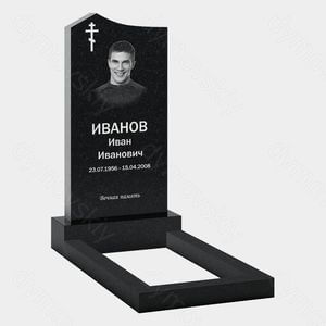 Памятник на могилу (20-116) «С косым верхом и православным крестом» 20-116