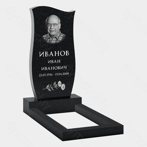 Памятник на могилу (20-121) «С плавными волнообразными краями и цветочным мотивом» 20-121