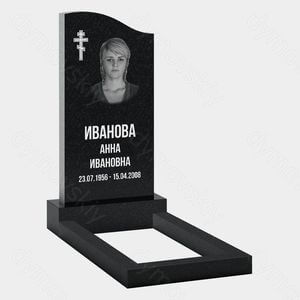 Памятник на могилу (20-123) «Вертикальная стела с плавной волной и православным крестом» 20-123