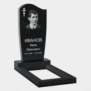 Памятник на могилу (20-125) «С плавной волной и православным крестом» 20-125