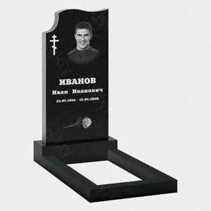 Памятник на могилу (20-127) «С волнообразным верхом и православным крестом» 20-127
