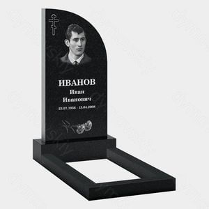 Памятник на могилу (20-133) «Классическая стела с закруглением и крестом» 20-133