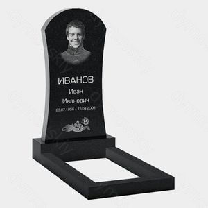 Памятник на могилу (20-142) «Арочная стела с розами и лентой» 20-142