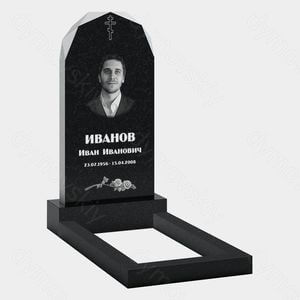 Памятник на могилу (20-144) «С православным крестом и цветами» 20-144