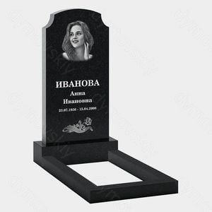 Памятник на могилу (20-149) «Классическая стела с закруглённой вершиной и цветочным узором» 20-149