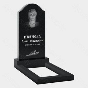 Памятник на могилу (20-155) «С закруглённой стелой и цветочным мотивом» 20-155