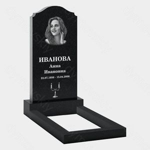 Памятник на могилу (20-156) «Классическая стела с закруглённым верхом и подсвечником» 20-156