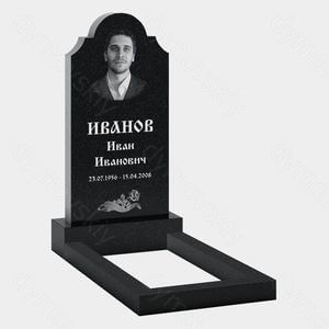 Памятник на могилу (20-162) «Классическая стела с закруглением и цветочным рельефом» 20-162