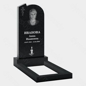 Памятник на могилу (20-181) «С округлой вершиной и православным крестом» 20-181