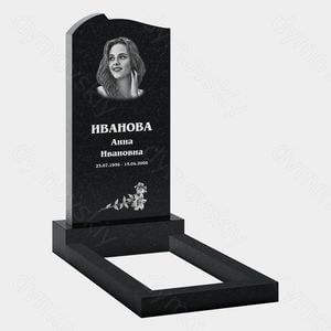 Памятник на могилу (20-182) «С закруглённой вершиной и цветочным мотивом» 20-182