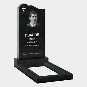 Памятник на могилу (20-185) «Прямоугольная стела с закруглённой вершиной и православным крестом» 20-185