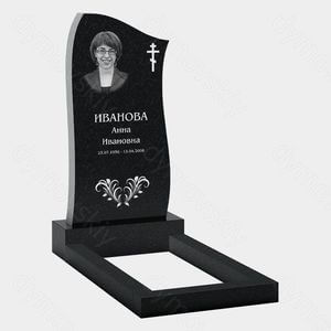 Памятник на могилу (20-186) «Волнообразная стела с православным крестом и растительным орнаментом» 20-186