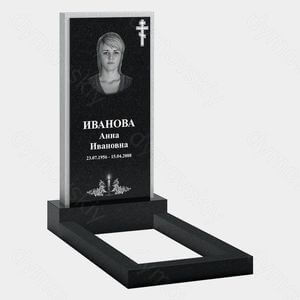 Памятник на могилу (20-194) «Простая резка с православным крестом и свечами» 20-194
