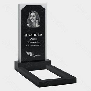 Памятник на могилу (20-198) «Прямоугольная стела с скошенными углами и розой» 20-198