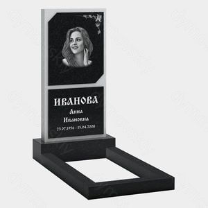Памятник на могилу (20-208) «Строгая стела с декоративными уголками» 20-208