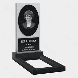 Памятник на могилу (20-210) «Прямоугольная стела с овалом и табличкой» 20-210