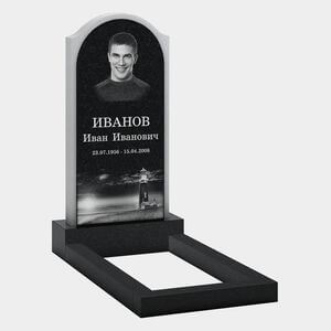 Памятник на могилу (20-220) «С закруглённым верхом и пейзажем маяка» 20-220