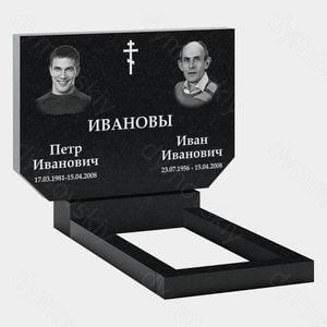 Памятник на могилу (21-107) «Двойной прямоугольник с крестом» 21-107