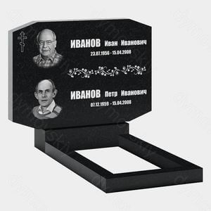 Памятник на могилу (21-111) «С православным крестом и растительным орнаментом» 21-111