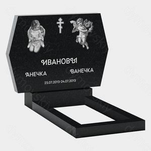 Памятник на могилу (21-112) «Ромб с ангелами и православным крестом» 21-112
