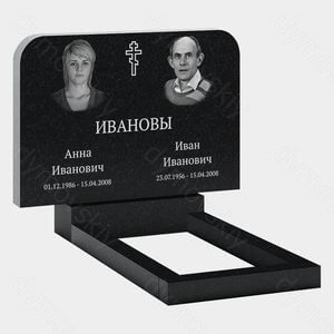 Памятник на могилу (21-114) «С православным крестом и закруглёнными углами» 21-114
