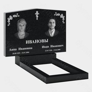 Памятник на могилу (21-117) «С крестом и цветочным орнаментом» 21-117