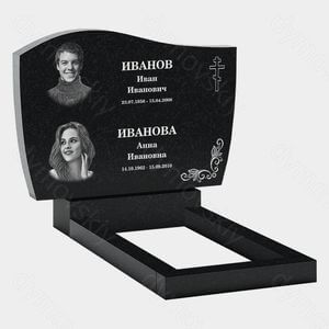 Памятник на могилу (21-124) «С плавными линиями и православным крестом» 21-124