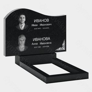Памятник на могилу (21-128) «С плавной линией и угловым орнаментом» 21-128