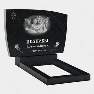 Памятник на могилу (21-133) «Облако с двумя ангелами и крестом» 21-133