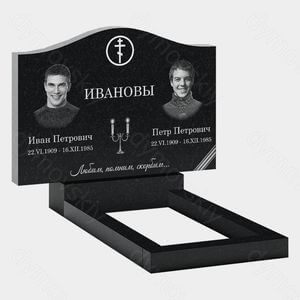 Памятник на могилу (21-144) «С георгиевской лентой, крестом и свечами» 21-144