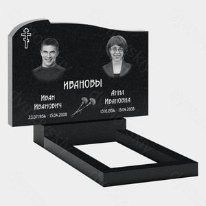 Памятник на могилу (21-153) «С плавной волной и православным крестом» 21-153