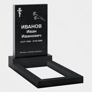 Памятник на могилу (22-100) «Простой с крестом и цветочным мотивом»