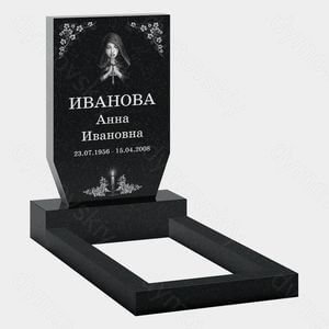 Памятник на могилу (22-102) «Вертикальный меч с молящейся женщиной и цветами»