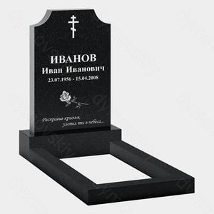 Памятник на могилу (22-103) «Вертикальная стела с православным крестом и цветком»