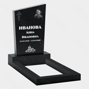Памятник на могилу (22-109) «Вертикальная стела с крестом и строгим обрамлением»