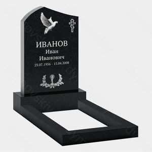 Памятник на могилу (22-117) «Вертикальная стела с голубем и православным крестом»