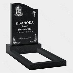 Памятник на могилу (22-123) «Вертикальная стела с женским образом и православным крестом»
