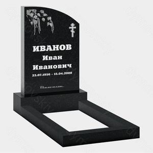 Памятник на могилу (22-129) «Парусный с березой и крестом»