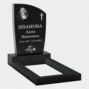 Памятник на могилу (22-131) «Парусный с изогнутым верхом, крестом и девой»